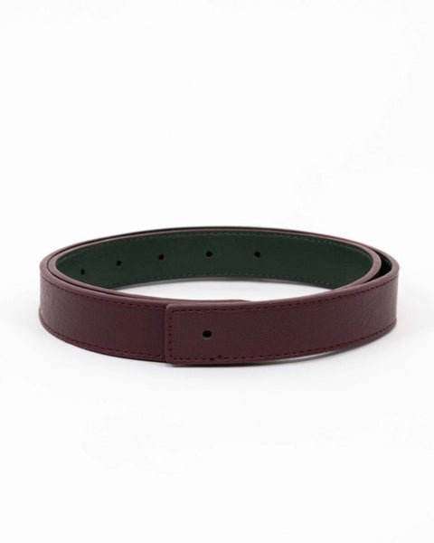 REVERSIBLE BELT STRAP // Burgundy & green