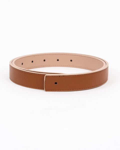 REVERSIBLE BELT STRAP // Light brown & beige