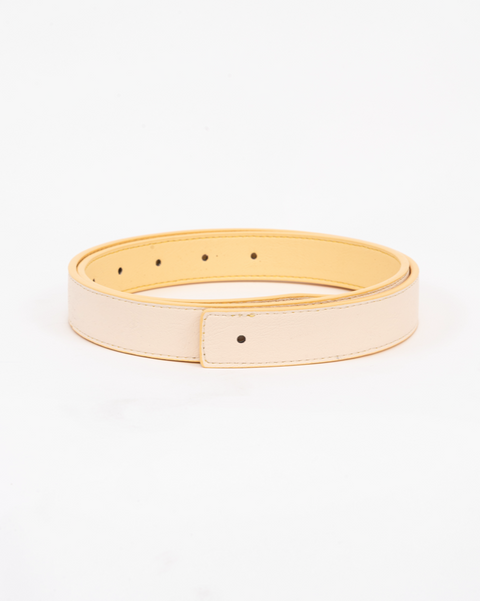 REVERSIBLE BELT STRAP // Butter Yellow & Cream