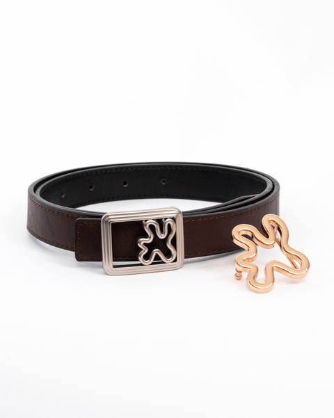 REVERSIBLE BELT STRAP // Brown & black