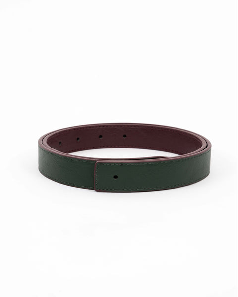 REVERSIBLE BELT STRAP // Burgundy & green