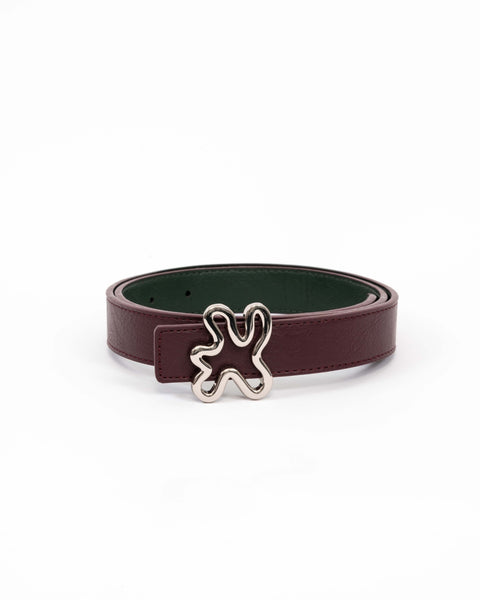 REVERSIBLE BELT STRAP // Burgundy & green