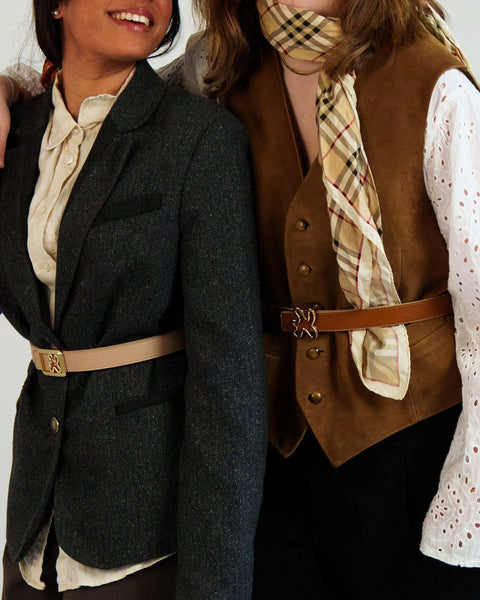 REVERSIBLE BELT STRAP // Light brown & beige