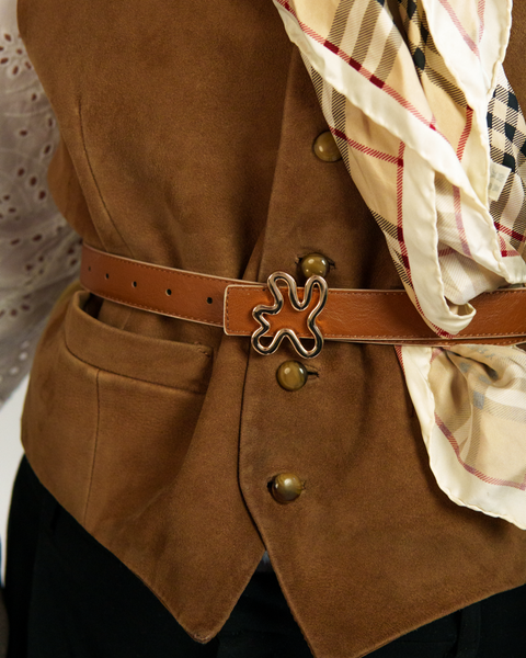 REVERSIBLE BELT STRAP // Light brown & beige