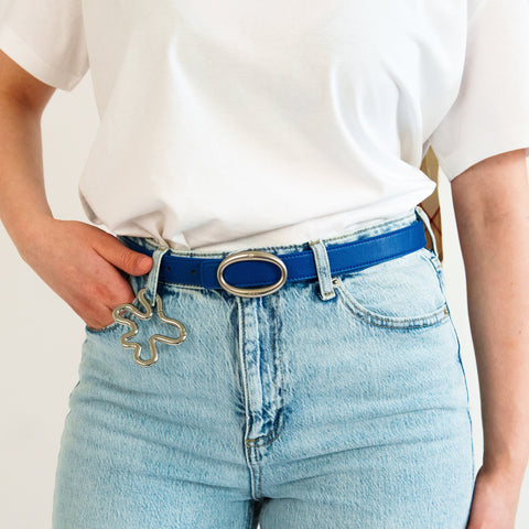 REVERSIBLE BELT STRAP // Red & blue