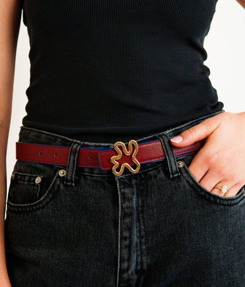 REVERSIBLE BELT STRAP // Red & blue