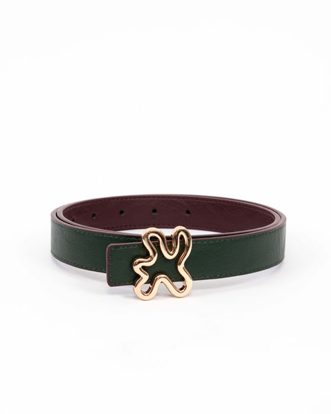 REVERSIBLE BELT STRAP // Burgundy & green