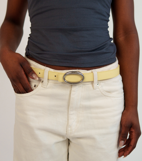 REVERSIBLE BELT STRAP // Butter Yellow & Cream