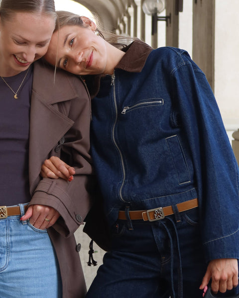 REVERSIBLE BELT STRAP // Light brown & beige