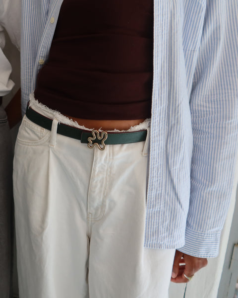 REVERSIBLE BELT STRAP // Burgundy & green