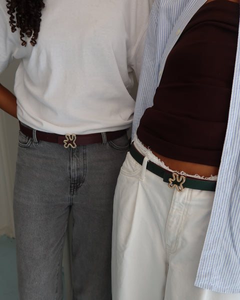 REVERSIBLE BELT STRAP // Burgundy & green