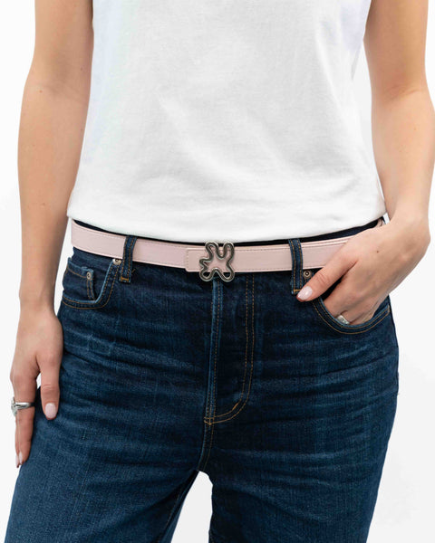 REVERSIBLE BELT STRAP // Pink & light blue
