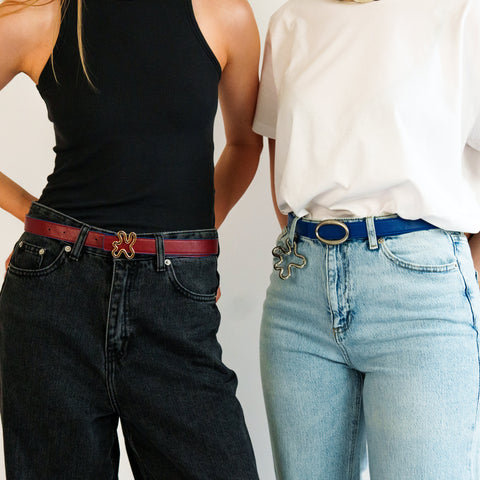 REVERSIBLE BELT STRAP // Red & blue