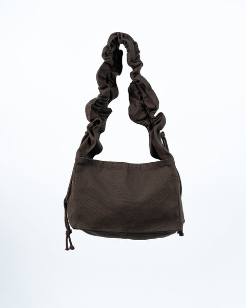 BROWN // RUFFLE MINI SHOPPER