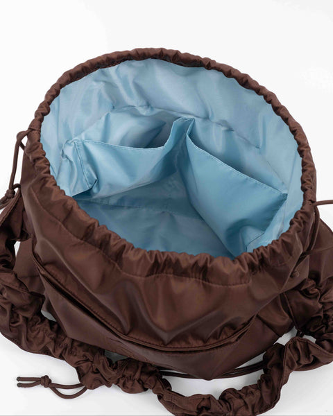 Brown_Shield_Midi set inde fra med inderlommer. Shopper med opdeling. Brown og Ice Blue.  