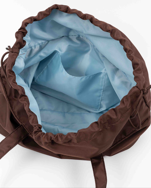 Brown Signature shopper set indefra. Brown og Ice Blue, med indvendig lomme.
