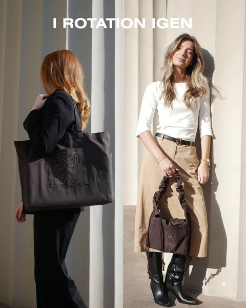 De styles vi vælger igen og igen. Brown signature shopper og Brown mini ruffle shopper.