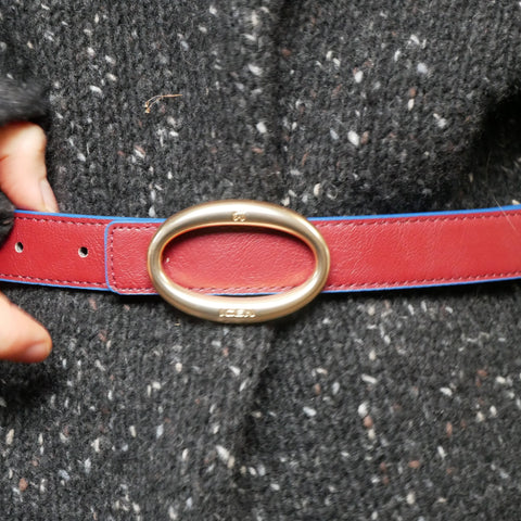 REVERSIBLE BELT STRAP // Red & blue