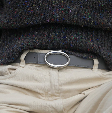 REVERSIBLE BELT // Grey & off-white