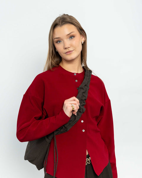 BROWN // RUFFLE MIDI SHOPPER